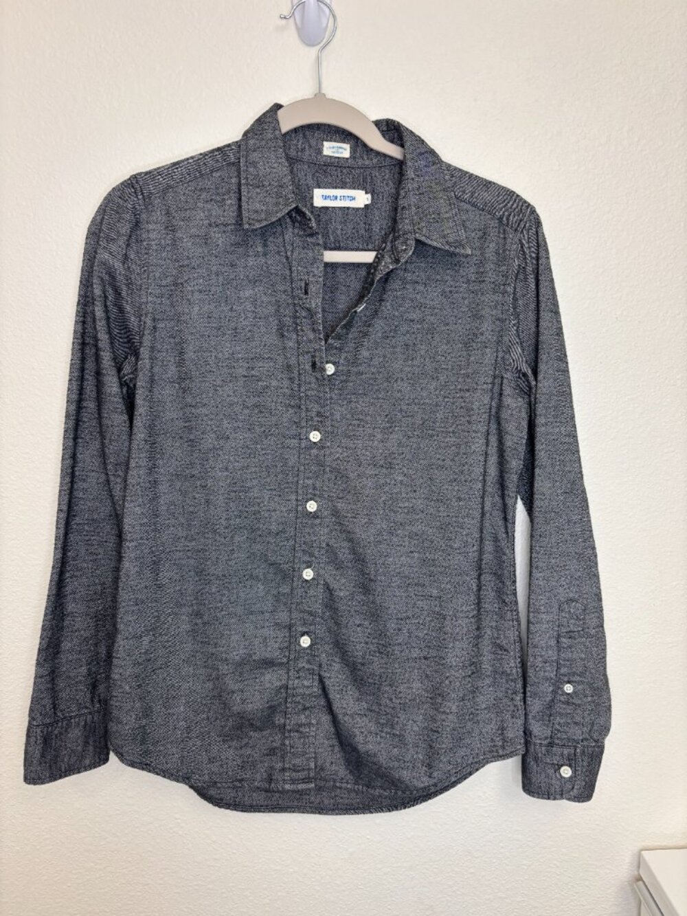 Taylor Stitch Women's Small Womens Flannel Navy Blue Button Up Long Sleeve Shirt - Picture 1 of 6